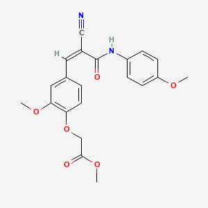 methyl (4-{2-cyano-3-[(4-methoxyphenyl)amino]-3-oxo-1-propen-1-yl}-2-methoxyphenoxy)acetate