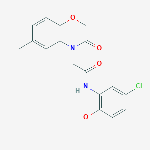 molecular formula C18H17ClN2O4 B4651562 N-(5-chloro-2-methoxyphenyl)-2-(6-methyl-3-oxo-2,3-dihydro-4H-1,4-benzoxazin-4-yl)acetamide 