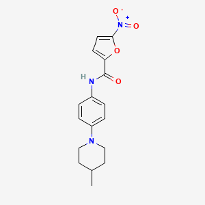 molecular formula C17H19N3O4 B4651579 N-[4-(4-methyl-1-piperidinyl)phenyl]-5-nitro-2-furamide 