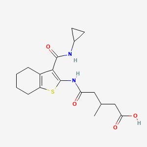 molecular formula C18H24N2O4S B4651585 5-({3-[(cyclopropylamino)carbonyl]-4,5,6,7-tetrahydro-1-benzothien-2-yl}amino)-3-methyl-5-oxopentanoic acid 