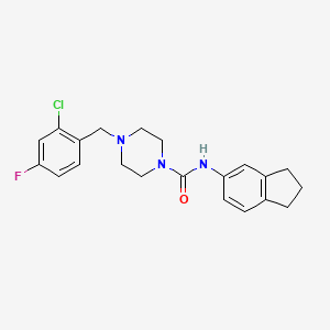 molecular formula C21H23ClFN3O B4651587 4-(2-chloro-4-fluorobenzyl)-N-(2,3-dihydro-1H-inden-5-yl)-1-piperazinecarboxamide 