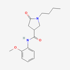 molecular formula C16H22N2O3 B4651593 1-butyl-N-(2-methoxyphenyl)-5-oxo-3-pyrrolidinecarboxamide 
