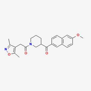 molecular formula C24H26N2O4 B4651594 {1-[(3,5-dimethyl-4-isoxazolyl)acetyl]-3-piperidinyl}(6-methoxy-2-naphthyl)methanone 
