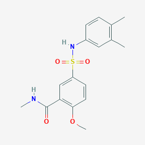 molecular formula C17H20N2O4S B4651603 5-{[(3,4-dimethylphenyl)amino]sulfonyl}-2-methoxy-N-methylbenzamide 