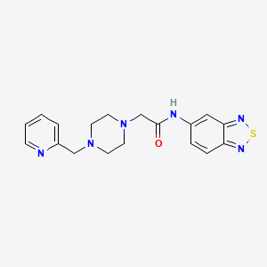 molecular formula C18H20N6OS B4651605 N-2,1,3-benzothiadiazol-5-yl-2-[4-(2-pyridinylmethyl)-1-piperazinyl]acetamide 