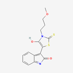 molecular formula C15H14N2O3S2 B4651613 3-[3-(3-methoxypropyl)-4-oxo-2-thioxo-1,3-thiazolidin-5-ylidene]-1,3-dihydro-2H-indol-2-one 