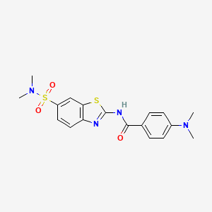 molecular formula C18H20N4O3S2 B4651628 4-(dimethylamino)-N-{6-[(dimethylamino)sulfonyl]-1,3-benzothiazol-2-yl}benzamide 