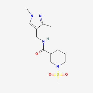 molecular formula C13H22N4O3S B4651640 N-[(1,3-dimethyl-1H-pyrazol-4-yl)methyl]-1-(methylsulfonyl)-3-piperidinecarboxamide 