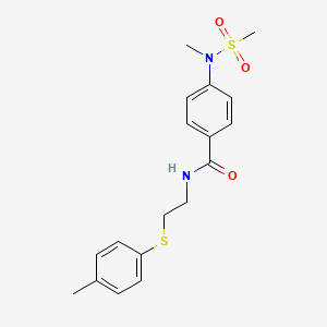 molecular formula C18H22N2O3S2 B4651643 4-[methyl(methylsulfonyl)amino]-N-{2-[(4-methylphenyl)thio]ethyl}benzamide 