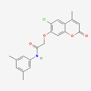 molecular formula C20H18ClNO4 B4651678 2-[(6-chloro-4-methyl-2-oxo-2H-chromen-7-yl)oxy]-N-(3,5-dimethylphenyl)acetamide 
