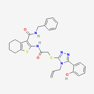 molecular formula C29H29N5O3S2 B4651691 2-[({[4-allyl-5-(2-hydroxyphenyl)-4H-1,2,4-triazol-3-yl]thio}acetyl)amino]-N-benzyl-4,5,6,7-tetrahydro-1-benzothiophene-3-carboxamide 