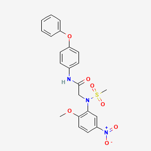 molecular formula C22H21N3O7S B4651718 N~2~-(2-methoxy-5-nitrophenyl)-N~2~-(methylsulfonyl)-N~1~-(4-phenoxyphenyl)glycinamide 