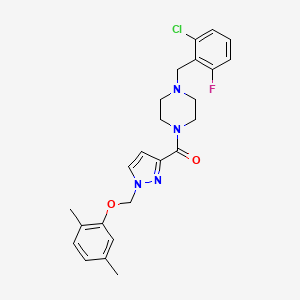 molecular formula C24H26ClFN4O2 B4651738 1-(2-chloro-6-fluorobenzyl)-4-({1-[(2,5-dimethylphenoxy)methyl]-1H-pyrazol-3-yl}carbonyl)piperazine 