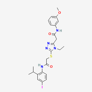 molecular formula C24H28IN5O3S B4651743 2-[4-ethyl-5-({2-[(4-iodo-2-isopropylphenyl)amino]-2-oxoethyl}thio)-4H-1,2,4-triazol-3-yl]-N-(3-methoxyphenyl)acetamide 