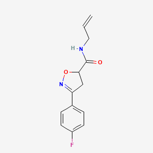 molecular formula C13H13FN2O2 B4651745 N-allyl-3-(4-fluorophenyl)-4,5-dihydro-5-isoxazolecarboxamide 