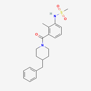 molecular formula C21H26N2O3S B4651750 N-{3-[(4-benzyl-1-piperidinyl)carbonyl]-2-methylphenyl}methanesulfonamide 