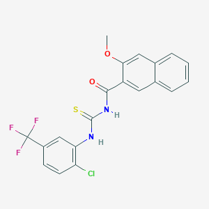 molecular formula C20H14ClF3N2O2S B4651765 N-({[2-chloro-5-(trifluoromethyl)phenyl]amino}carbonothioyl)-3-methoxy-2-naphthamide 