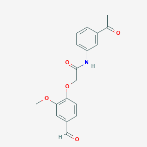 molecular formula C18H17NO5 B4651774 N-(3-acetylphenyl)-2-(4-formyl-2-methoxyphenoxy)acetamide 