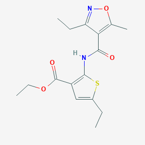 molecular formula C16H20N2O4S B4651785 ethyl 5-ethyl-2-{[(3-ethyl-5-methyl-4-isoxazolyl)carbonyl]amino}-3-thiophenecarboxylate 