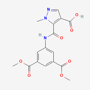 molecular formula C16H15N3O7 B4651789 5-({[3,5-bis(methoxycarbonyl)phenyl]amino}carbonyl)-1-methyl-1H-pyrazole-4-carboxylic acid 