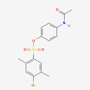 molecular formula C16H16BrNO4S B4651840 4-(acetylamino)phenyl 4-bromo-2,5-dimethylbenzenesulfonate 