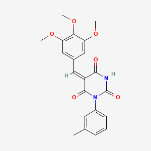 molecular formula C21H20N2O6 B4651843 1-(3-methylphenyl)-5-(3,4,5-trimethoxybenzylidene)-2,4,6(1H,3H,5H)-pyrimidinetrione 