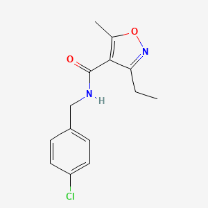 molecular formula C14H15ClN2O2 B4651852 N-(4-chlorobenzyl)-3-ethyl-5-methyl-4-isoxazolecarboxamide 