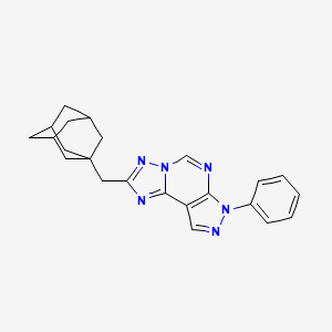 molecular formula C23H24N6 B4651872 2-(1-adamantylmethyl)-7-phenyl-7H-pyrazolo[4,3-e][1,2,4]triazolo[1,5-c]pyrimidine 