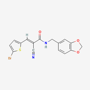 molecular formula C16H11BrN2O3S B4651885 N-(1,3-benzodioxol-5-ylmethyl)-3-(5-bromo-2-thienyl)-2-cyanoacrylamide 