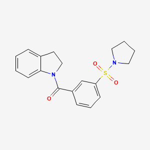 molecular formula C19H20N2O3S B4651894 1-[3-(1-pyrrolidinylsulfonyl)benzoyl]indoline 