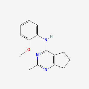 molecular formula C15H17N3O B4651919 N-(2-methoxyphenyl)-2-methyl-6,7-dihydro-5H-cyclopenta[d]pyrimidin-4-amine 
