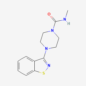 molecular formula C13H16N4OS B4651924 4-(1,2-benzisothiazol-3-yl)-N-methyl-1-piperazinecarboxamide 