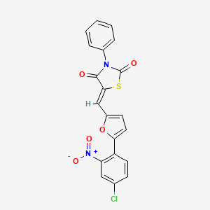 molecular formula C20H11ClN2O5S B4651959 5-{[5-(4-chloro-2-nitrophenyl)-2-furyl]methylene}-3-phenyl-1,3-thiazolidine-2,4-dione 