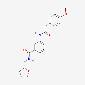 molecular formula C21H24N2O4 B4651978 3-{[(4-methoxyphenyl)acetyl]amino}-N-(tetrahydro-2-furanylmethyl)benzamide 