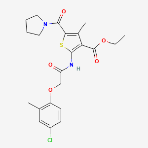 molecular formula C22H25ClN2O5S B4651991 ethyl 2-{[(4-chloro-2-methylphenoxy)acetyl]amino}-4-methyl-5-(1-pyrrolidinylcarbonyl)-3-thiophenecarboxylate 