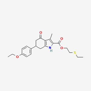 molecular formula C22H27NO4S B4652012 2-(ethylthio)ethyl 6-(4-ethoxyphenyl)-3-methyl-4-oxo-4,5,6,7-tetrahydro-1H-indole-2-carboxylate 