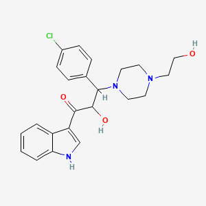 3-(4-chlorophenyl)-2-hydroxy-3-[4-(2-hydroxyethyl)-1-piperazinyl]-1-(1H-indol-3-yl)-1-propanone