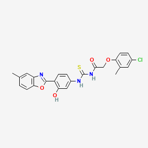 molecular formula C24H20ClN3O4S B4652027 2-(4-chloro-2-methylphenoxy)-N-({[3-hydroxy-4-(5-methyl-1,3-benzoxazol-2-yl)phenyl]amino}carbonothioyl)acetamide 