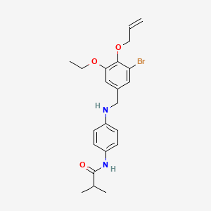 molecular formula C22H27BrN2O3 B4652052 N-(4-{[4-(allyloxy)-3-bromo-5-ethoxybenzyl]amino}phenyl)-2-methylpropanamide 