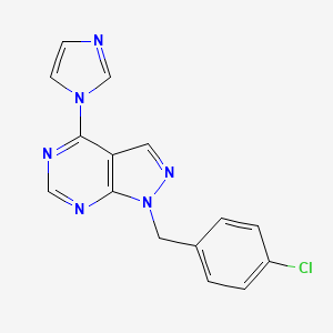 molecular formula C15H11ClN6 B4652070 1-(4-chlorobenzyl)-4-(1H-imidazol-1-yl)-1H-pyrazolo[3,4-d]pyrimidine 