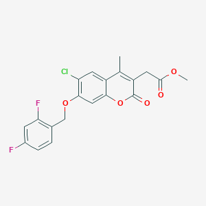 molecular formula C20H15ClF2O5 B4652076 methyl {6-chloro-7-[(2,4-difluorobenzyl)oxy]-4-methyl-2-oxo-2H-chromen-3-yl}acetate 