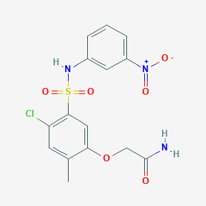 molecular formula C15H14ClN3O6S B4652101 2-(4-chloro-2-methyl-5-{[(3-nitrophenyl)amino]sulfonyl}phenoxy)acetamide 