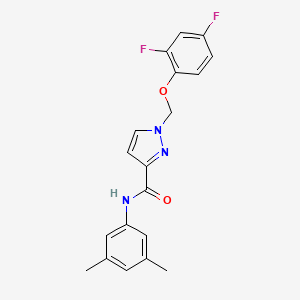 molecular formula C19H17F2N3O2 B4652103 1-[(2,4-difluorophenoxy)methyl]-N-(3,5-dimethylphenyl)-1H-pyrazole-3-carboxamide 