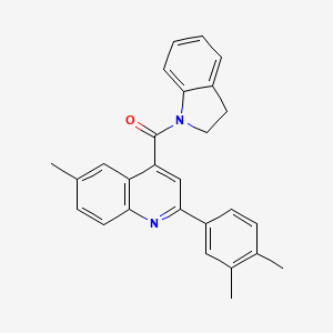 molecular formula C27H24N2O B4652143 4-(2,3-dihydro-1H-indol-1-ylcarbonyl)-2-(3,4-dimethylphenyl)-6-methylquinoline 