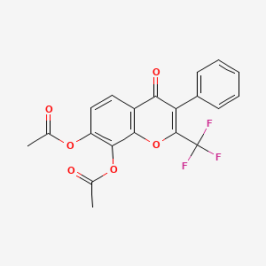 molecular formula C20H13F3O6 B4652158 4-oxo-3-phenyl-2-(trifluoromethyl)-4H-chromene-7,8-diyl diacetate 