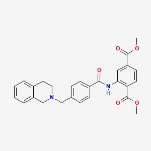 molecular formula C27H26N2O5 B4652175 dimethyl 2-{[4-(3,4-dihydro-2(1H)-isoquinolinylmethyl)benzoyl]amino}terephthalate 