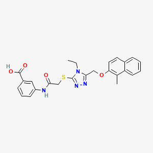molecular formula C25H24N4O4S B4652185 3-({[(4-ethyl-5-{[(1-methyl-2-naphthyl)oxy]methyl}-4H-1,2,4-triazol-3-yl)thio]acetyl}amino)benzoic acid 
