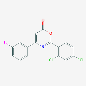 molecular formula C16H8Cl2INO2 B4652210 2-(2,4-dichlorophenyl)-4-(3-iodophenyl)-6H-1,3-oxazin-6-one 