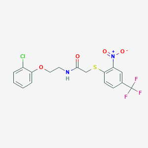 molecular formula C17H14ClF3N2O4S B4652217 N-[2-(2-chlorophenoxy)ethyl]-2-{[2-nitro-4-(trifluoromethyl)phenyl]thio}acetamide 