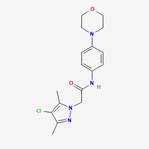 molecular formula C17H21ClN4O2 B4652269 2-(4-chloro-3,5-dimethyl-1H-pyrazol-1-yl)-N-(4-morpholin-4-ylphenyl)acetamide 